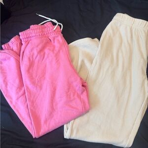 Forever 21 Sweatpants Bundle Size Small Pink & Cream Lounge Joggers